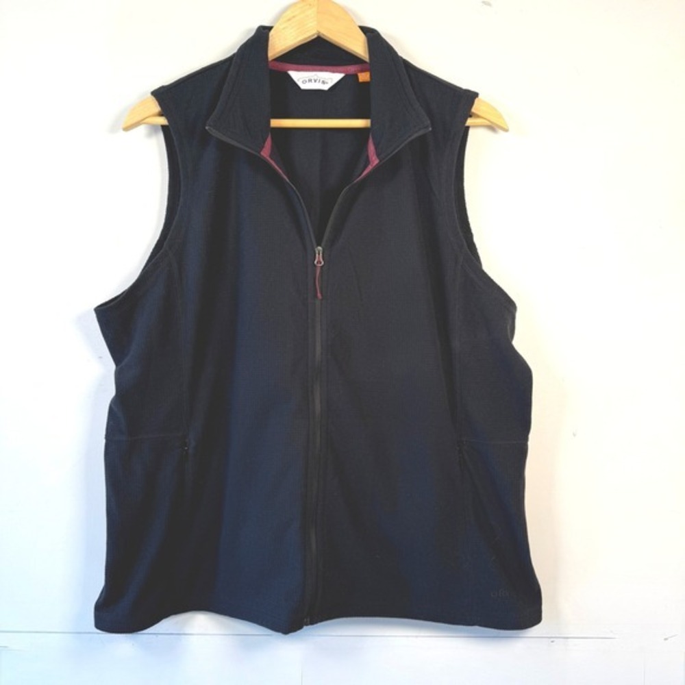 Orvis Womens Trout Bum Fleece Vest Black Textured Sz XL‎